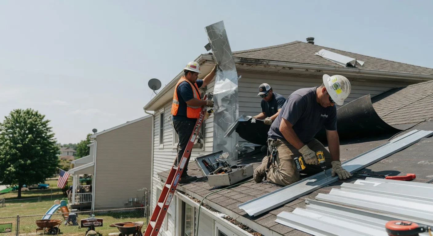 Storm Damage Metal Roof Repair in Gladwyne, PA